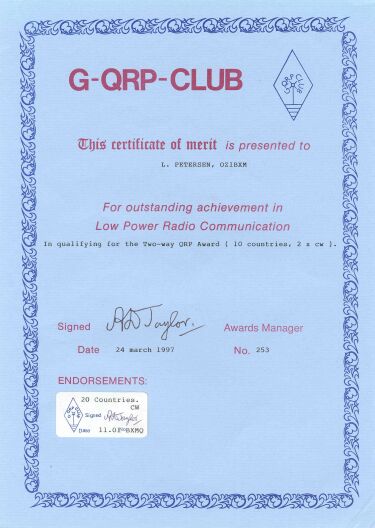 G-QRP 2xQRP Award