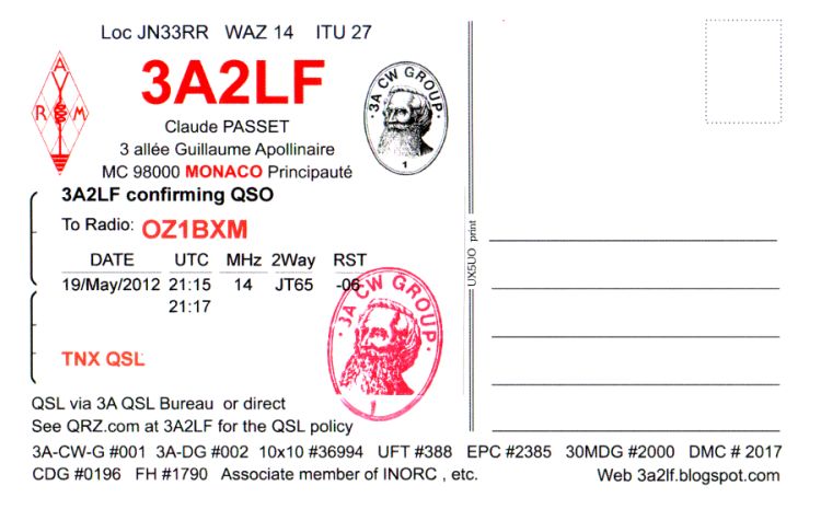 3A2LF qsl