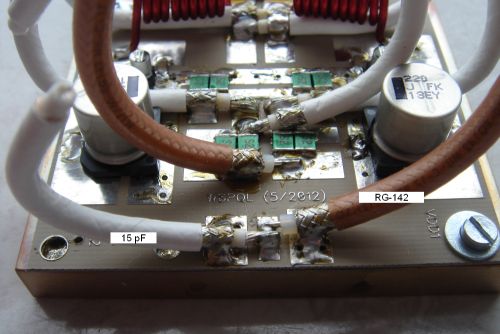 Impedance trafo RG-142 is fitted